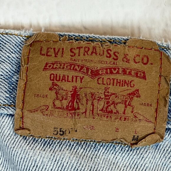 Vintage Levi's 550 Jeans Distressed Relaxed Blue Cotton Holes - Picture 9 of 14